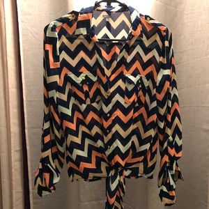 Multi color sheer tied crop top